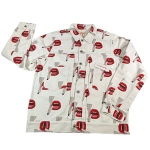 Emotionally Unavailable x Tom Wesselmann Smoking Lips Denim Jacket Large FW22